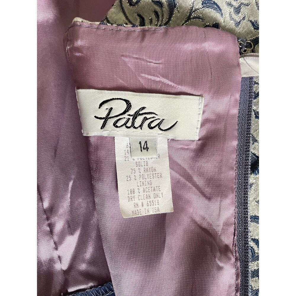 Patra Evening Gown 14 Silver Metallic Halter Top Chiffon Skirt Formal Dress USA - Picture 7 of 12